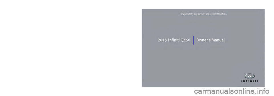 INFINITI QX60 2015  Owners Manual 