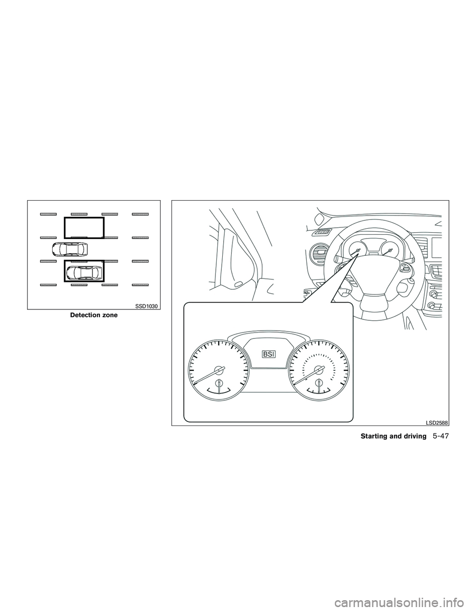 INFINITI QX60 2017 Owners Manual Detection zone
SSD1030
LSD2588
Starting and driving5-47 INFINITI QX60 2017 Owners Manual Detection zone
SSD1030
LSD2588
Starting and driving5-47