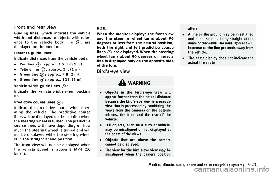 INFINITI QX80 2015  Owners Manual ��S�P�O�U �B�O�E �S�F�B�S �W�J�F�X
�(�V�J�E�J�O�H �M�J�O�F�T�
 �X�I�J�D�I �J�O�E�J�D�B�U�F �U�I�F �W�F�I�J�D�M�F
�X�J�E�U�I �B�O�E �E�J�T�U�B�O�D�F�T �U�P �P�C�K�F�D�U�T �X�J�U�I �S�F�G�F�S�
�F�O�D�