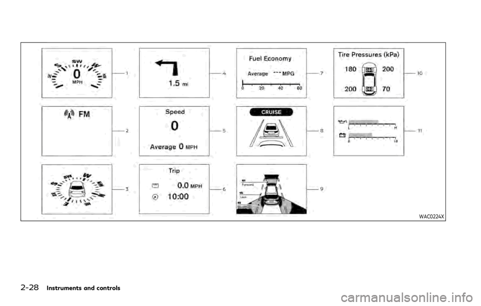 INFINITI QX80 2020 Owners Manual 2-28Instruments and controls
WAC0224X INFINITI QX80 2020 Owners Manual 2-28Instruments and controls
WAC0224X