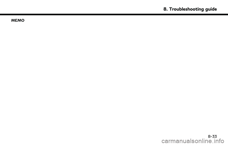 INFINITI QX80 2022  Owners Manual MEMO
8. Troubleshooting guide
8-33 