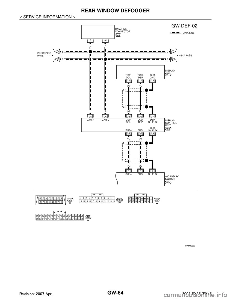 INFINITI FX35 2008 Service Manual
GW-64
< SERVICE INFORMATION >
REAR WINDOW DEFOGGER
TIWM1686E
3AA93ABC3ACD3AC03ACA3AC03AC63AC53A913A773A893A873A873A8E3A773A983AC73AC93AC03AC3
3A893A873A873A8F3A773A9D3AAF3A8A3A8C3A863A9D3AAF3A8B3A8C INFINITI FX35 2008 Service Manual
GW-64
< SERVICE INFORMATION >
REAR WINDOW DEFOGGER
TIWM1686E
3AA93ABC3ACD3AC03ACA3AC03AC63AC53A913A773A893A873A873A8E3A773A983AC73AC93AC03AC3
3A893A873A873A8F3A773A9D3AAF3A8A3A8C3A863A9D3AAF3A8B3A8C