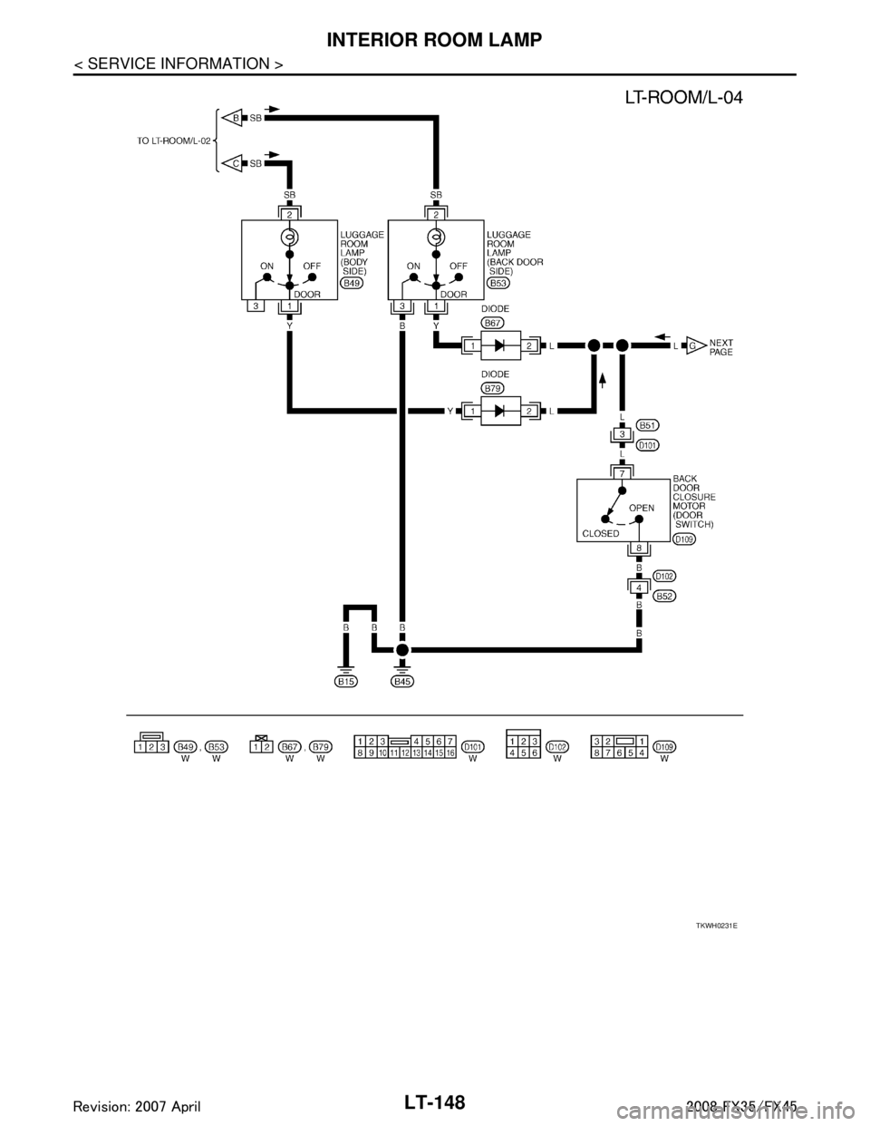 INFINITI FX35 2008 Service Manual
LT-148
< SERVICE INFORMATION >
INTERIOR ROOM LAMP
TKWH0231E
3AA93ABC3ACD3AC03ACA3AC03AC63AC53A913A773A893A873A873A8E3A773A983AC73AC93AC03AC3
3A893A873A873A8F3A773A9D3AAF3A8A3A8C3A863A9D3AAF3A8B3A8C INFINITI FX35 2008 Service Manual
LT-148
< SERVICE INFORMATION >
INTERIOR ROOM LAMP
TKWH0231E
3AA93ABC3ACD3AC03ACA3AC03AC63AC53A913A773A893A873A873A8E3A773A983AC73AC93AC03AC3
3A893A873A873A8F3A773A9D3AAF3A8A3A8C3A863A9D3AAF3A8B3A8C