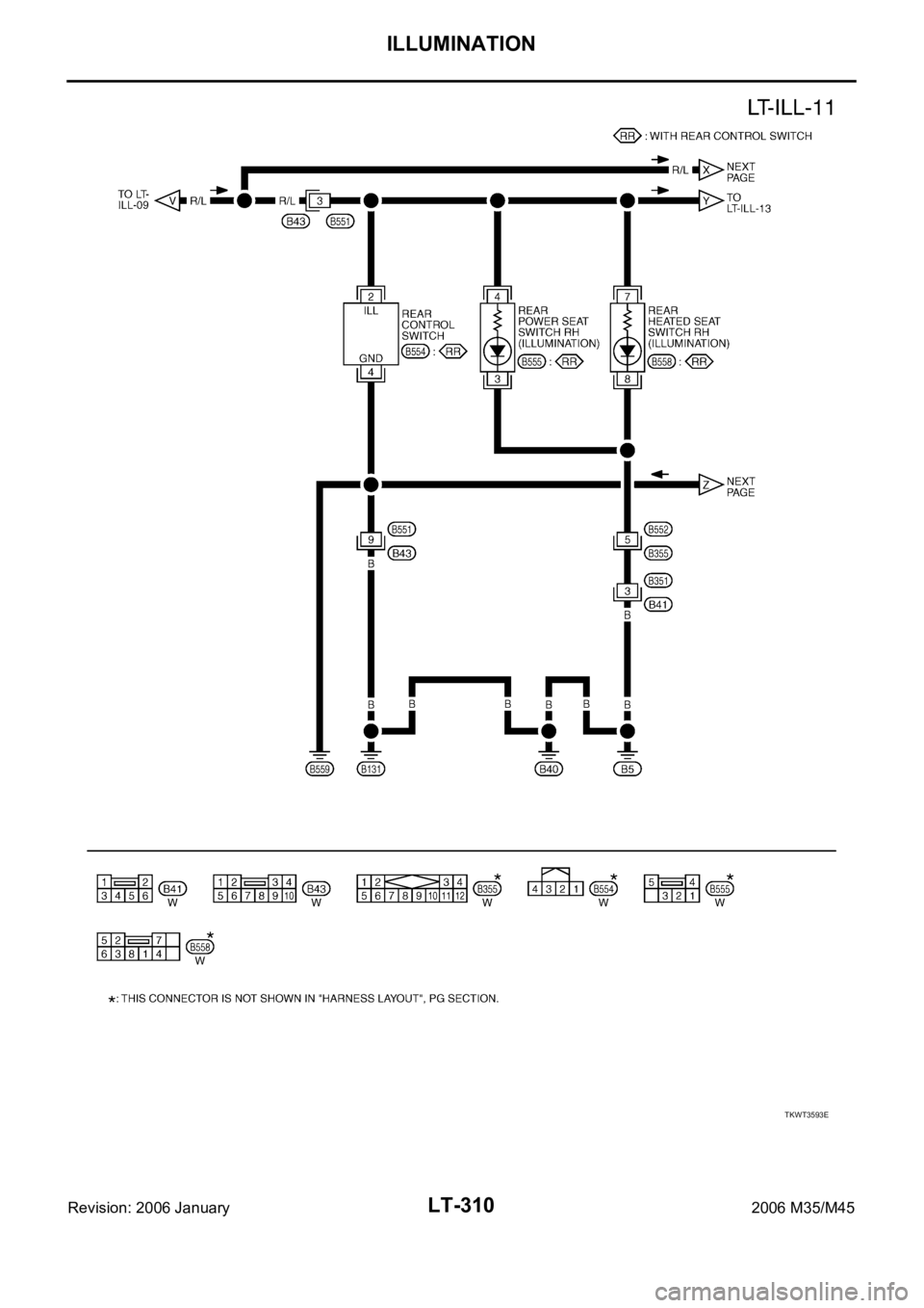 INFINITI M35 2006  Factory Service Manual LT-310
ILLUMINATION
Revision: 2006 January2006 M35/M45
TKWT3593E 