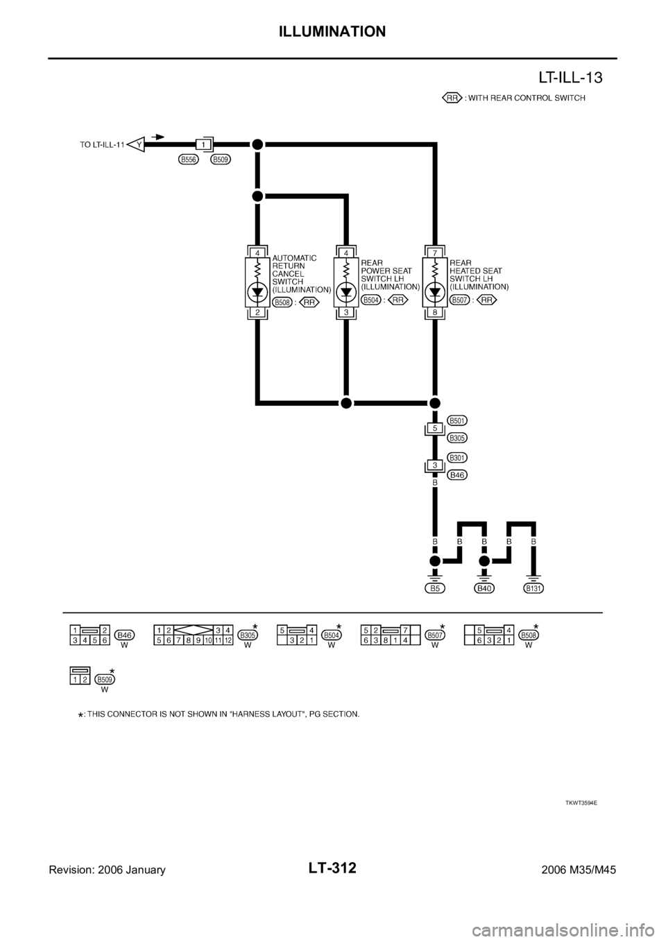 INFINITI M35 2006  Factory Service Manual LT-312
ILLUMINATION
Revision: 2006 January2006 M35/M45
TKWT3594E 
