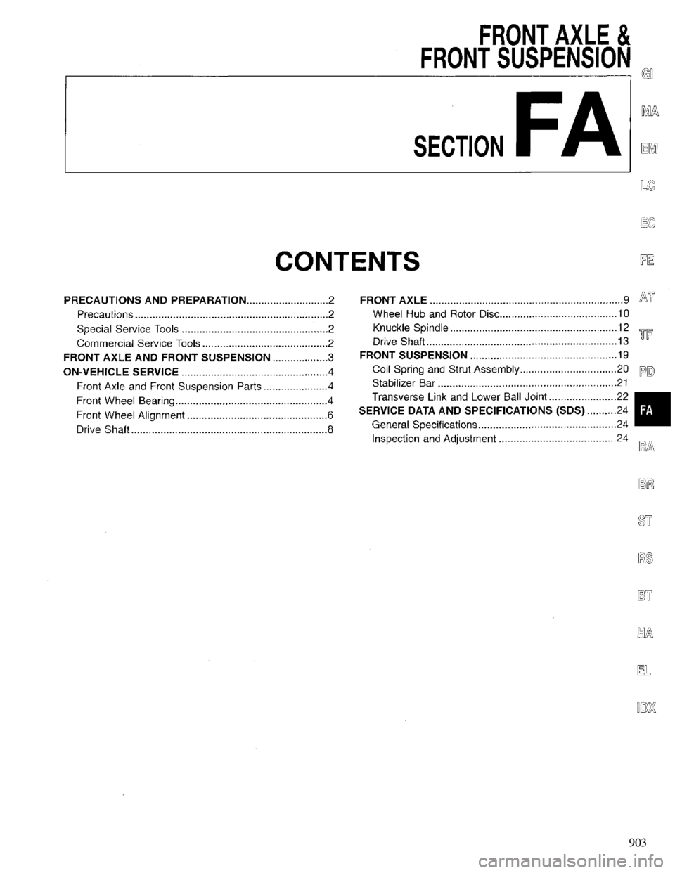 INFINITI QX4 1997  Factory Service Manual 903 