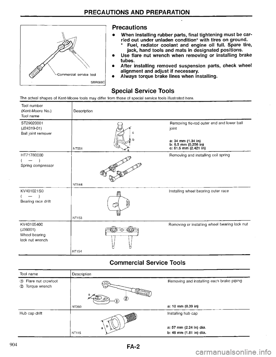 INFINITI QX4 1997  Factory Service Manual 904 