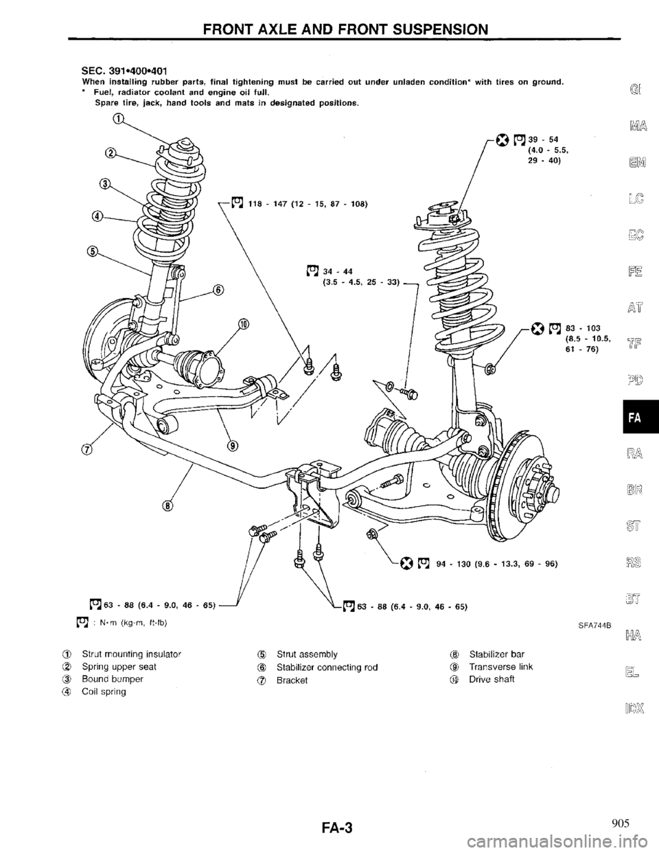 INFINITI QX4 1997  Factory Service Manual 905 