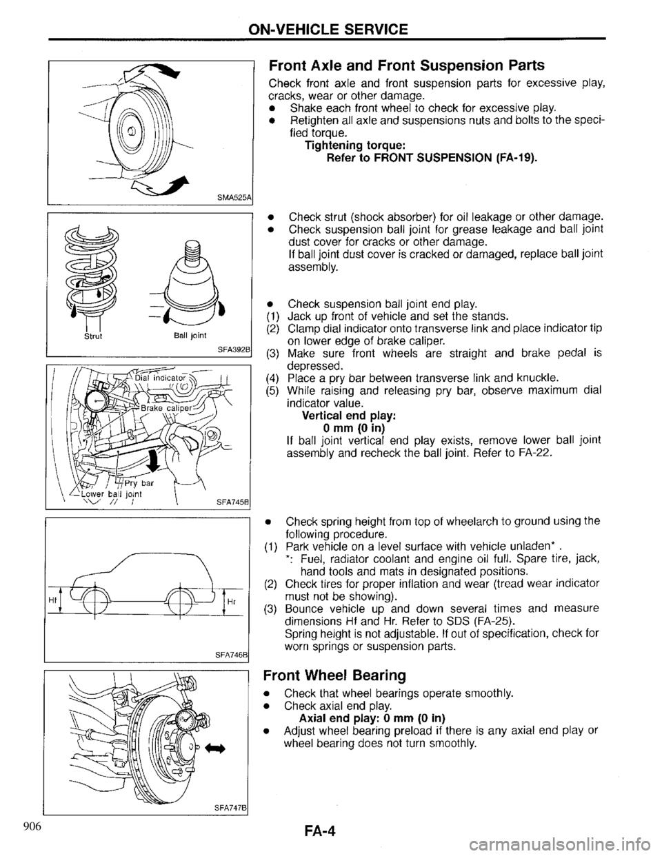INFINITI QX4 1997  Factory Service Manual 906 