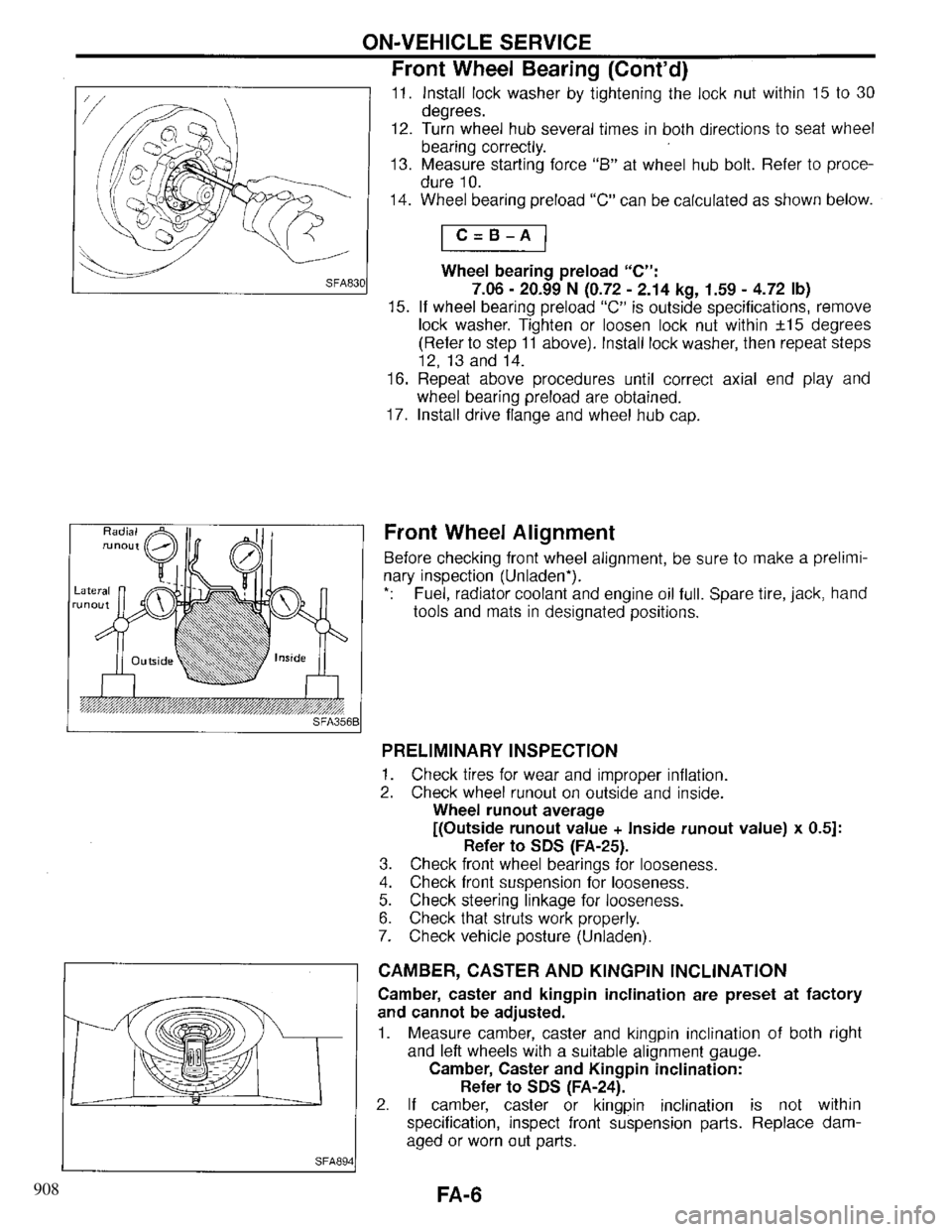 INFINITI QX4 1997  Factory Service Manual 908 