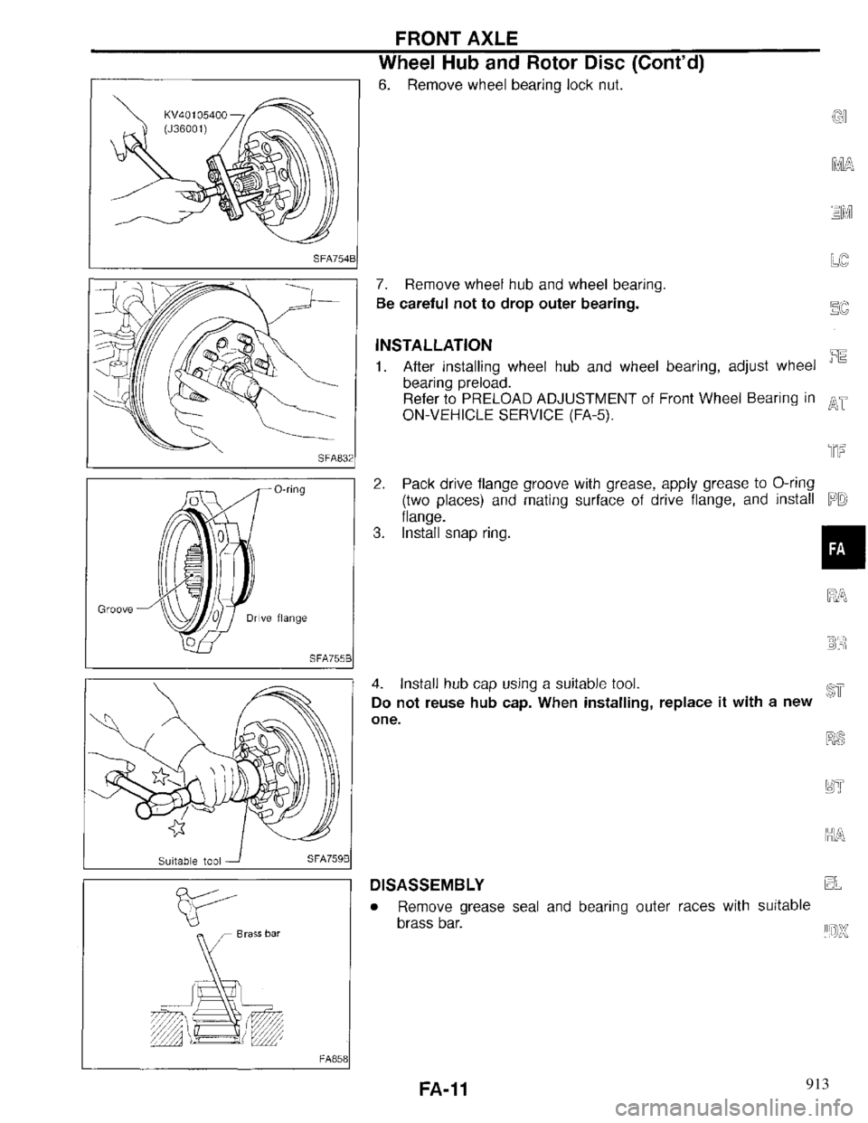 INFINITI QX4 1997  Factory Service Manual 913 