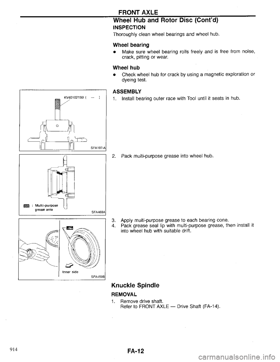 INFINITI QX4 1997  Factory Service Manual 914 