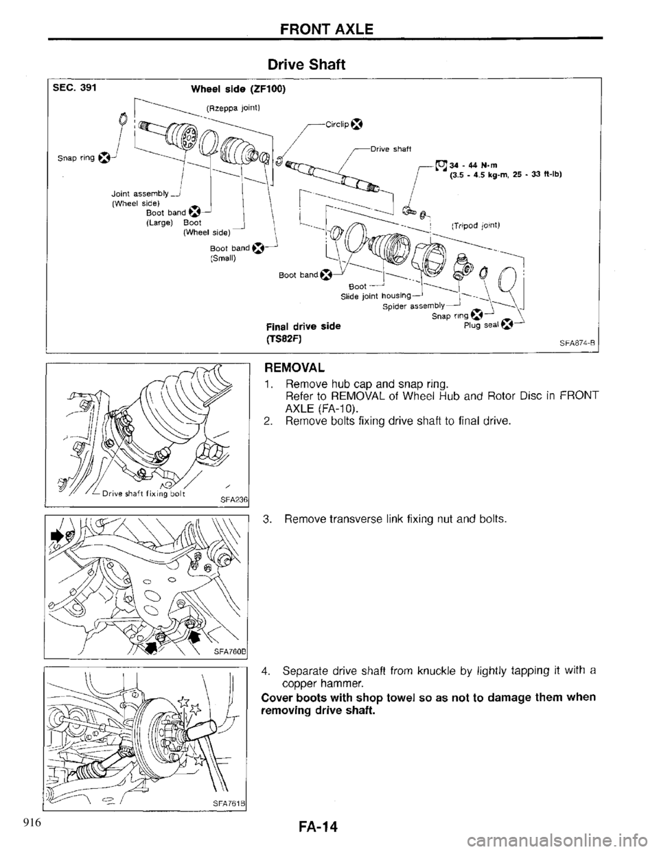 INFINITI QX4 1997  Factory Service Manual 916 