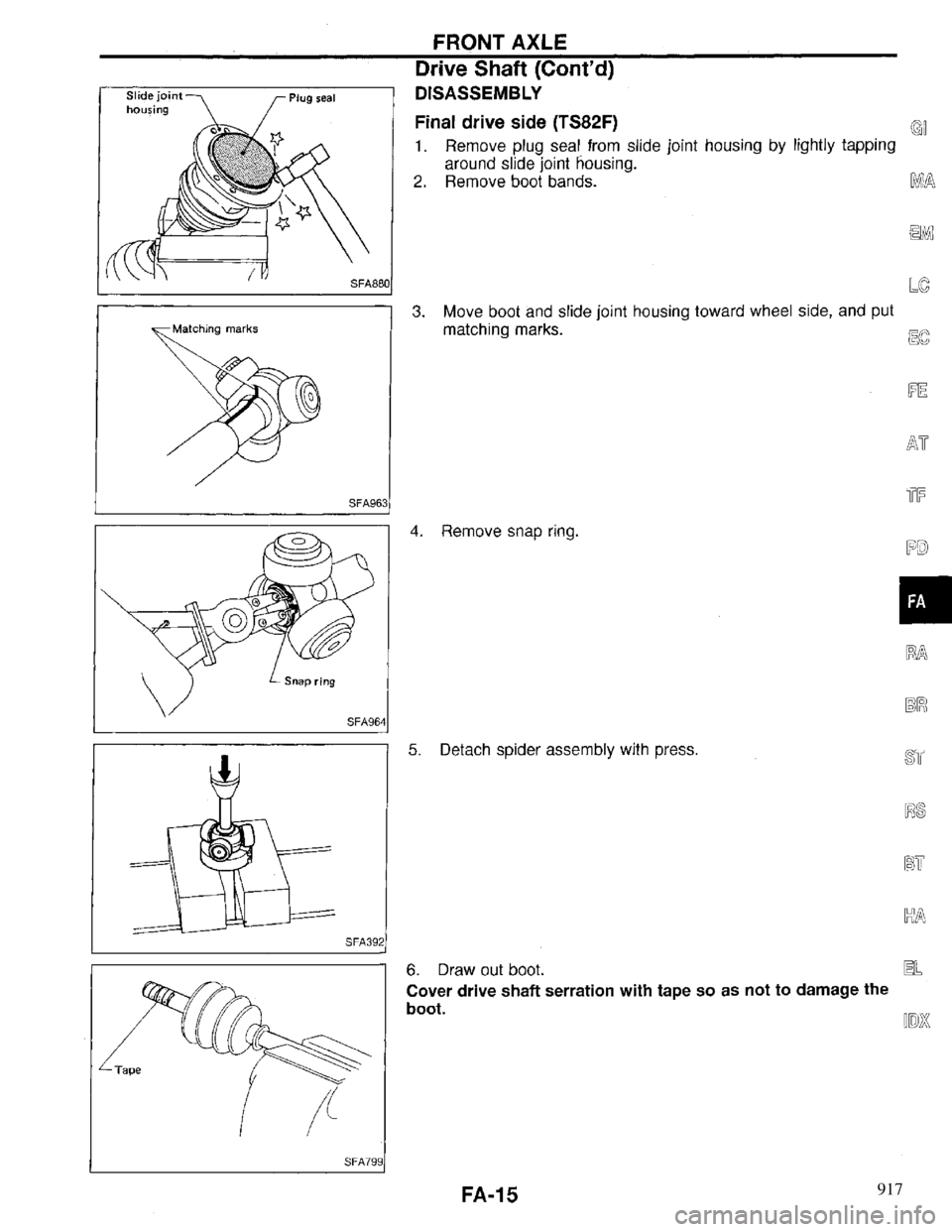 INFINITI QX4 1997  Factory Service Manual 917 