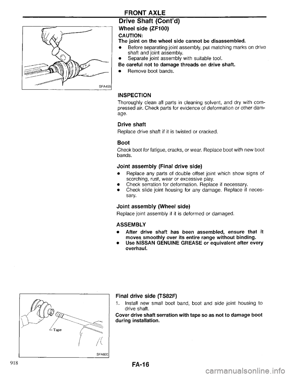 INFINITI QX4 1997  Factory Service Manual 918 