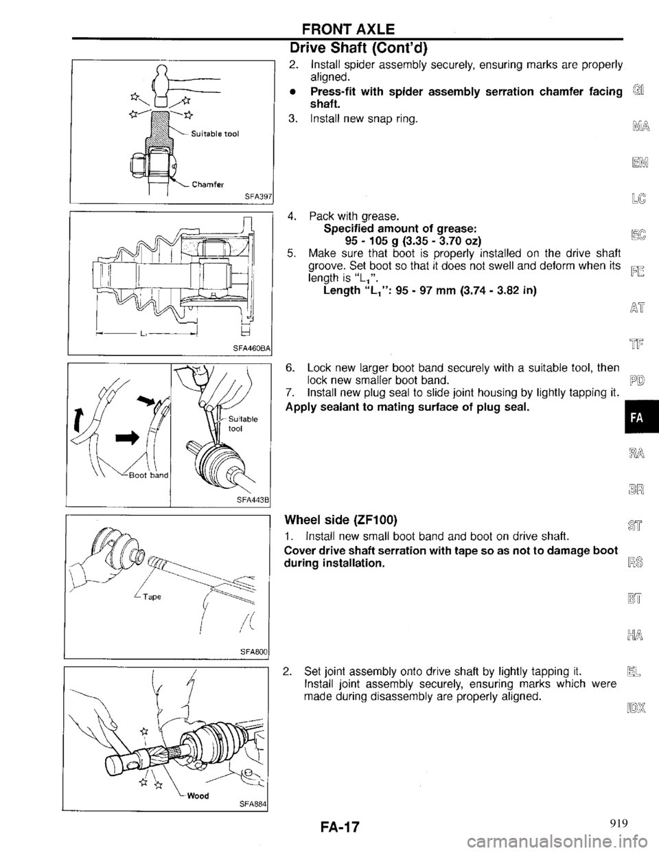 INFINITI QX4 1997  Factory Service Manual 919 