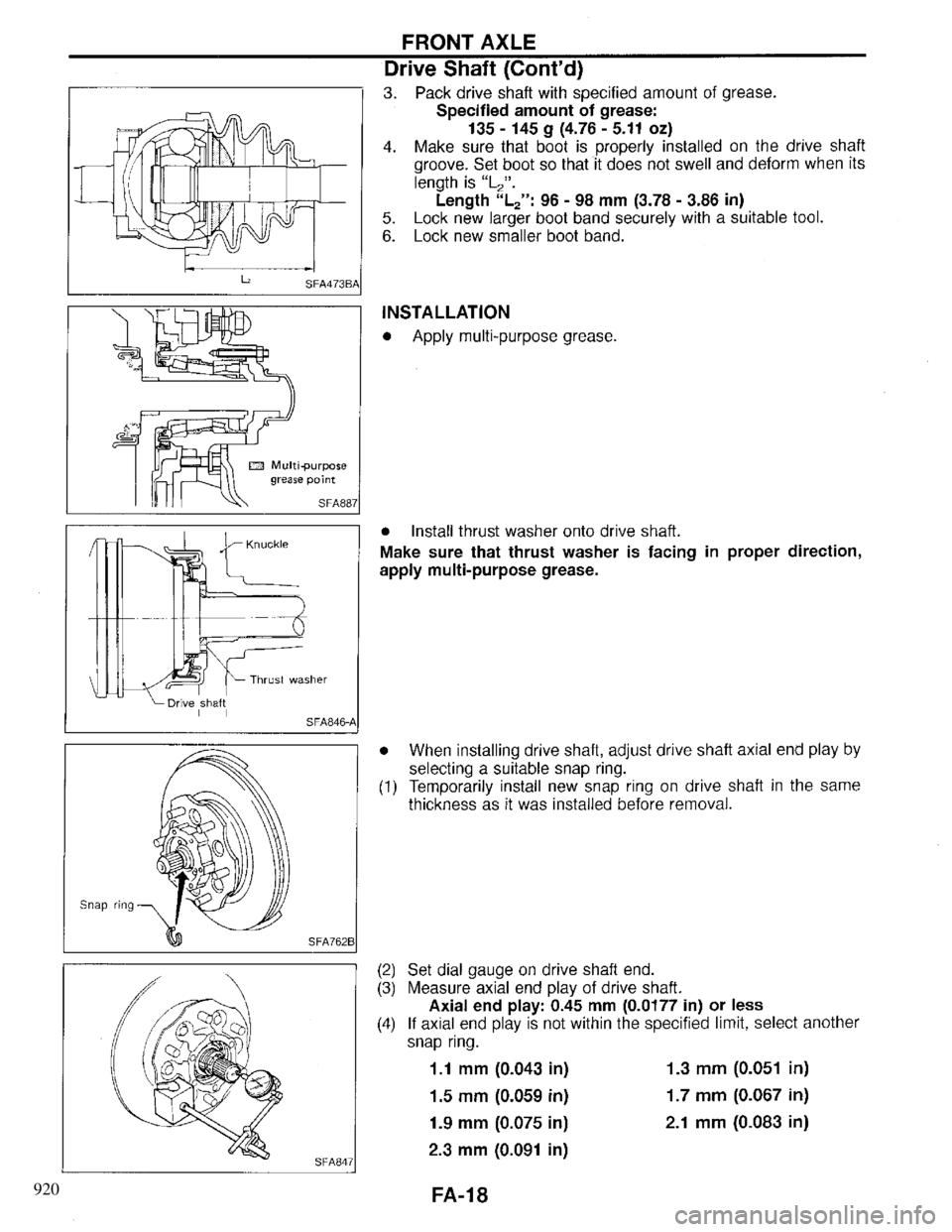 INFINITI QX4 1997  Factory Service Manual 920 