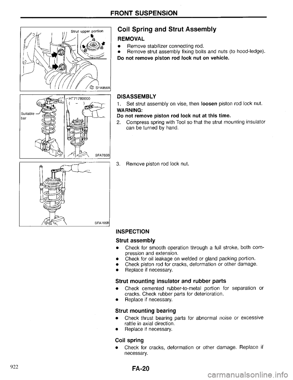 INFINITI QX4 1997  Factory Service Manual 922 