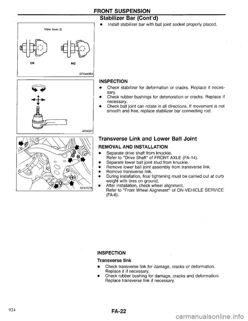 INFINITI QX4 1997  Factory Service Manual 924 