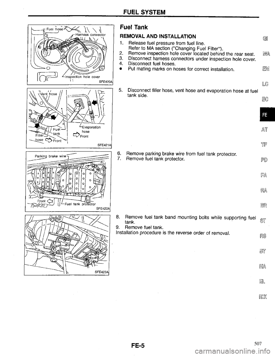 INFINITI QX4 1997  Factory Service Manual 507 