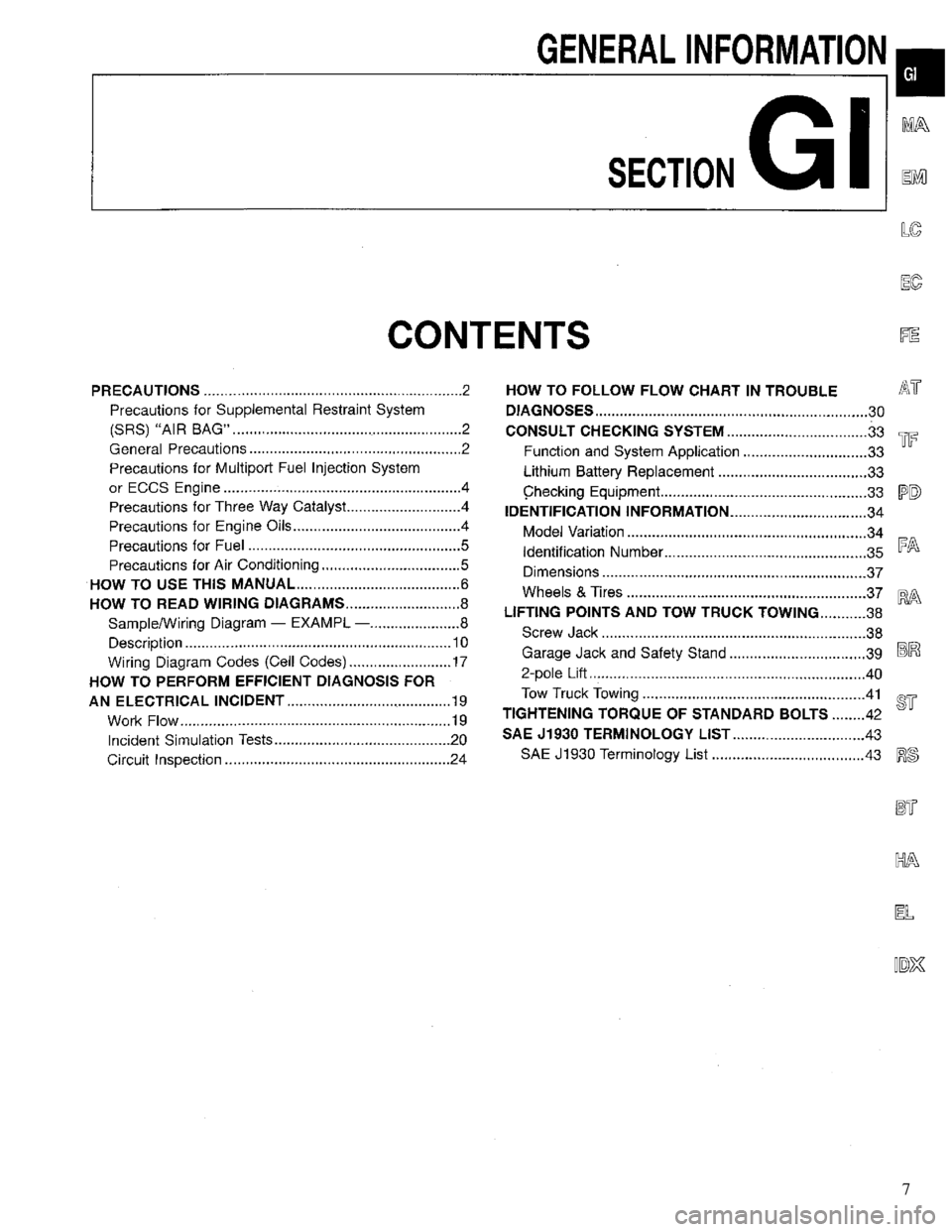 INFINITI QX4 1997  Factory Service Manual 7 
