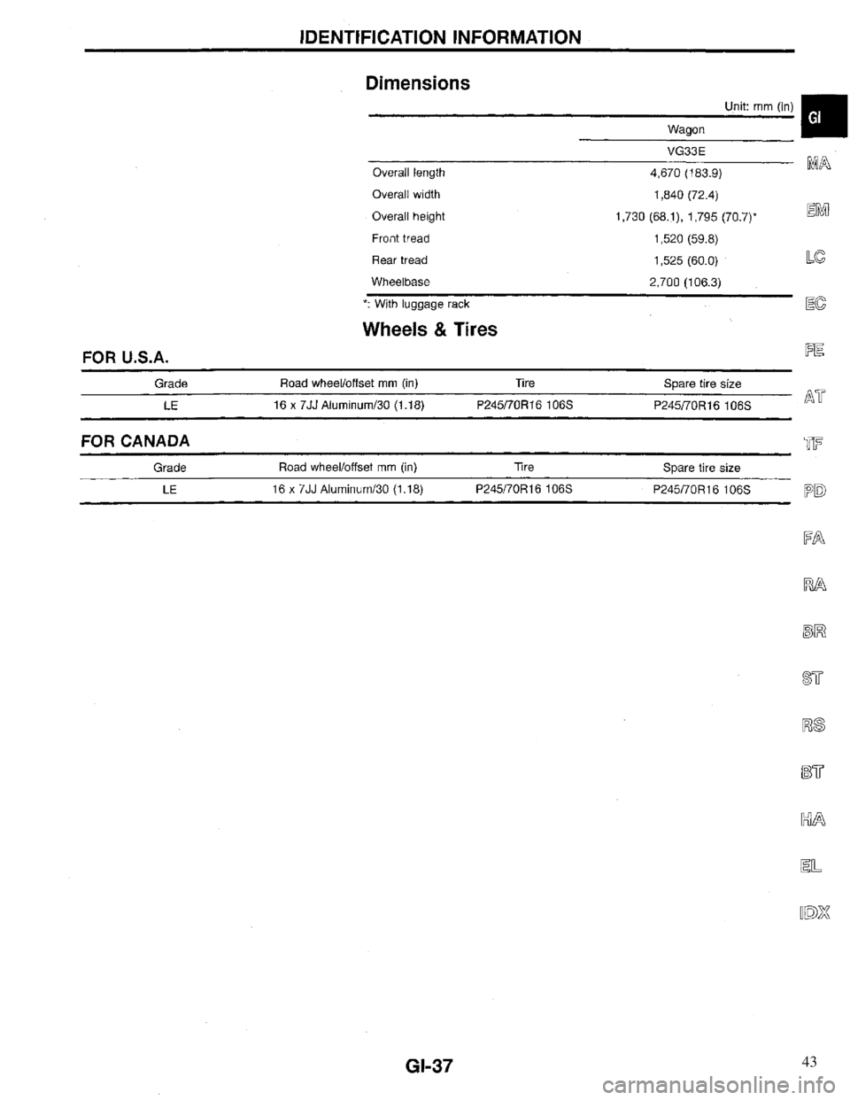 INFINITI QX4 1997  Factory Service Manual 43 