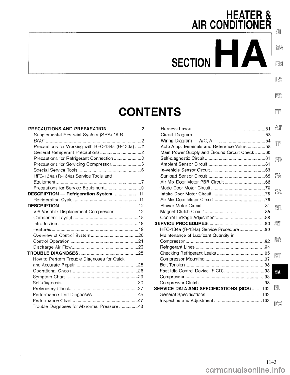 INFINITI QX4 1997  Factory Service Manual 1143 