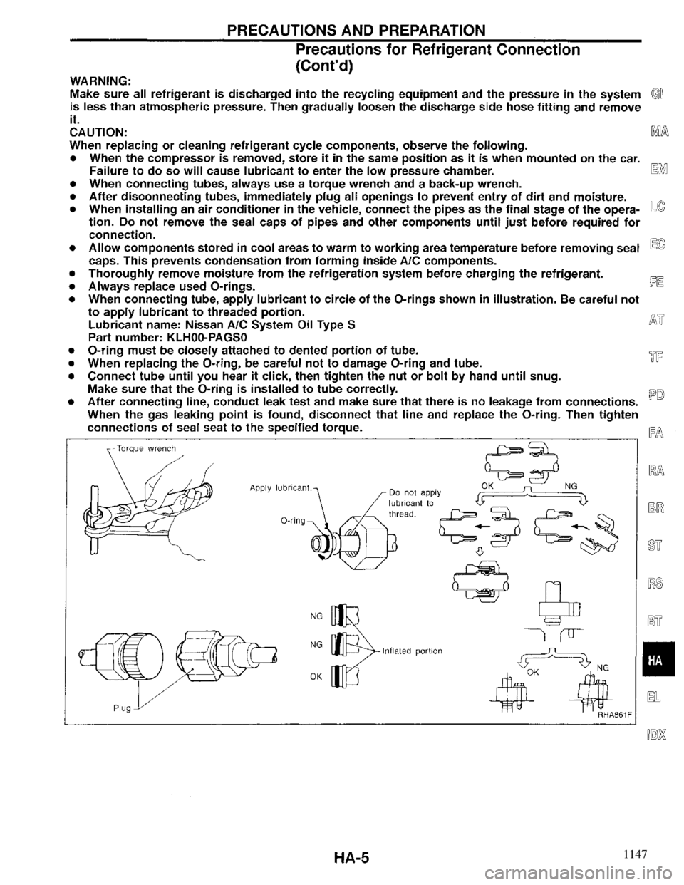 INFINITI QX4 1997  Factory Service Manual 1147 