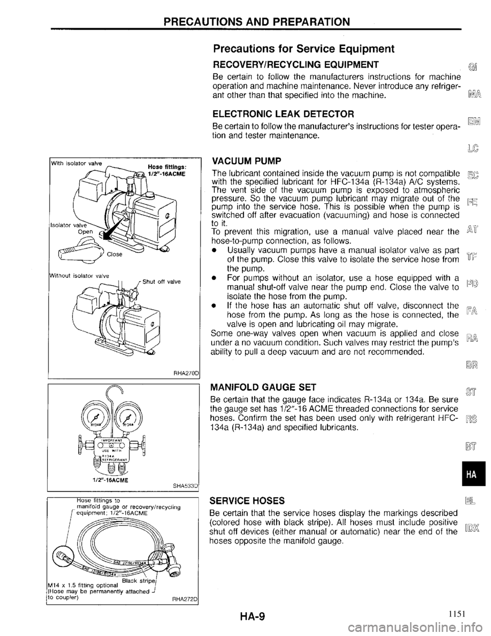 INFINITI QX4 1997  Factory Service Manual 1151 