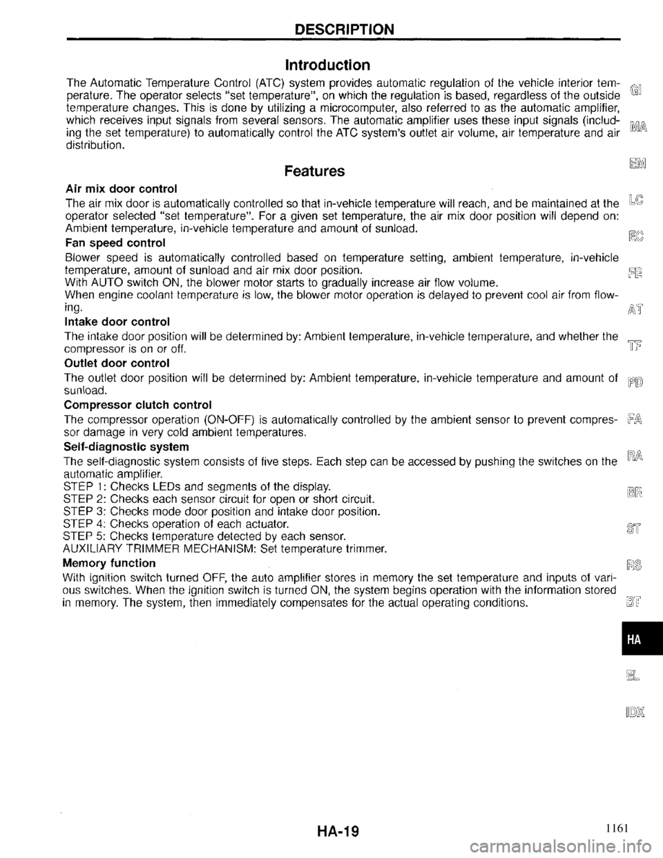 INFINITI QX4 1997  Factory Service Manual 1161 