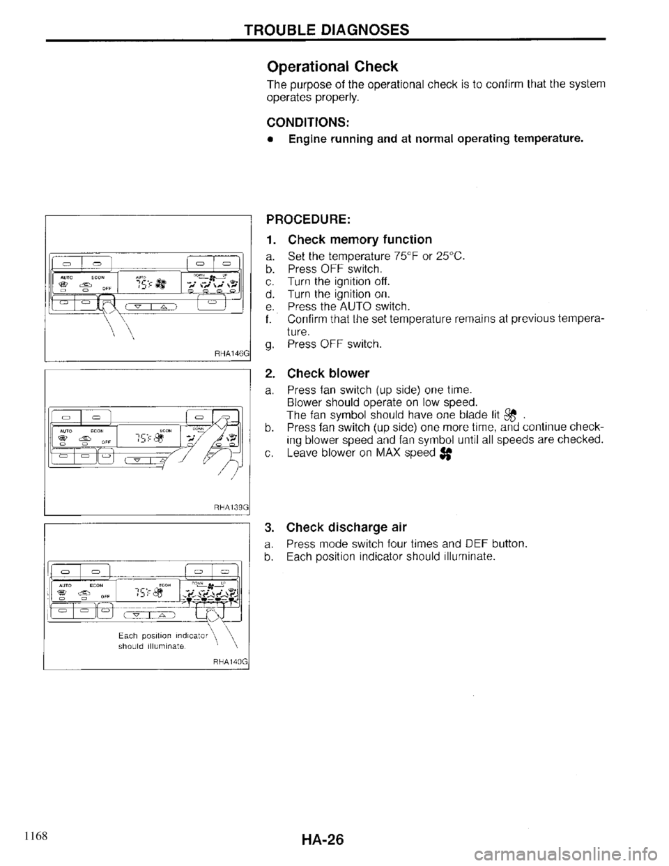 INFINITI QX4 1997  Factory Service Manual 1168 