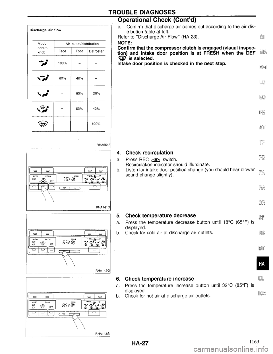 INFINITI QX4 1997  Factory Service Manual 1169 