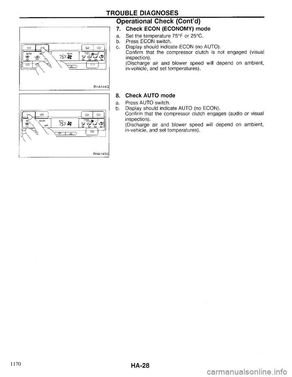 INFINITI QX4 1997  Factory Service Manual 1170 