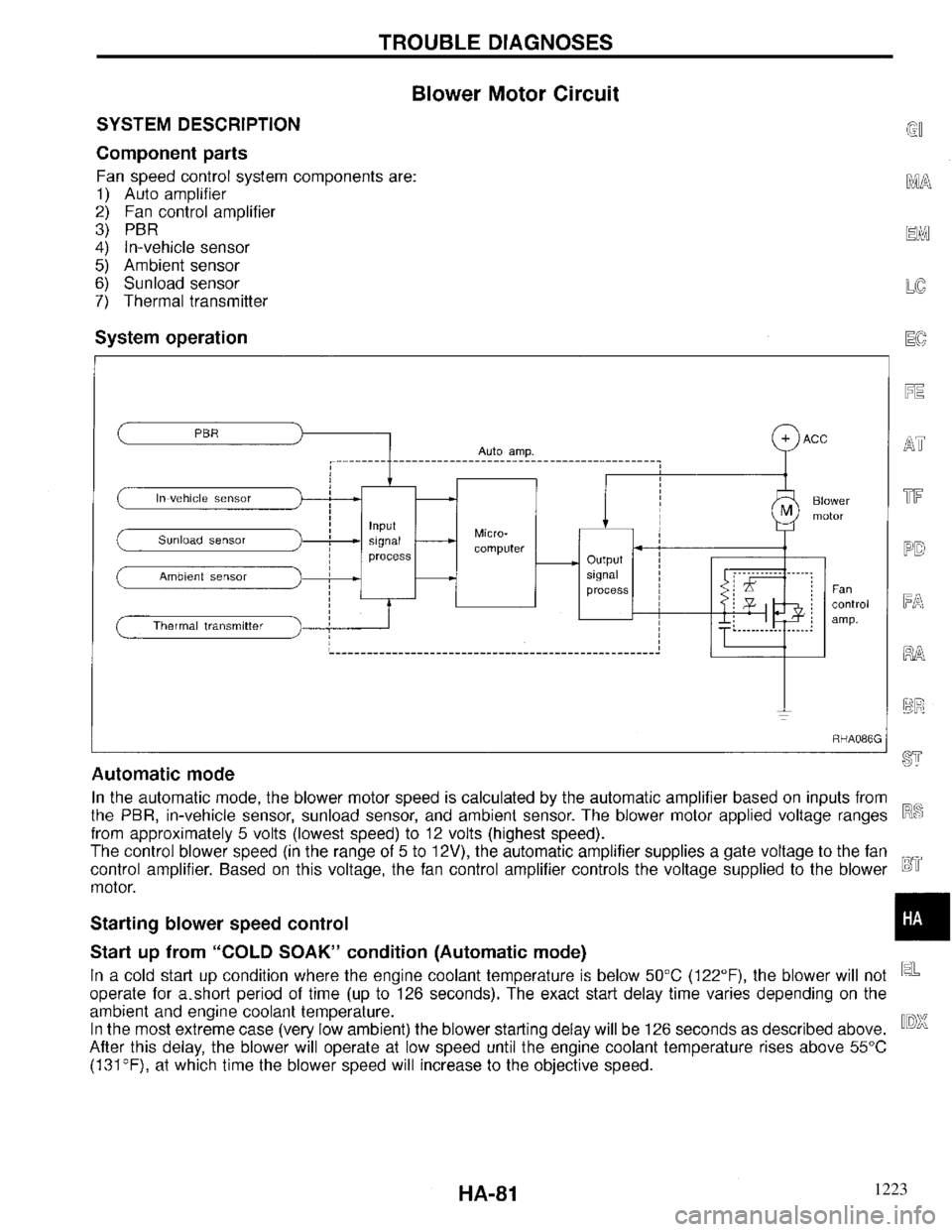 INFINITI QX4 1997 Factory Service Manual 1223 INFINITI QX4 1997 Factory Service Manual 1223