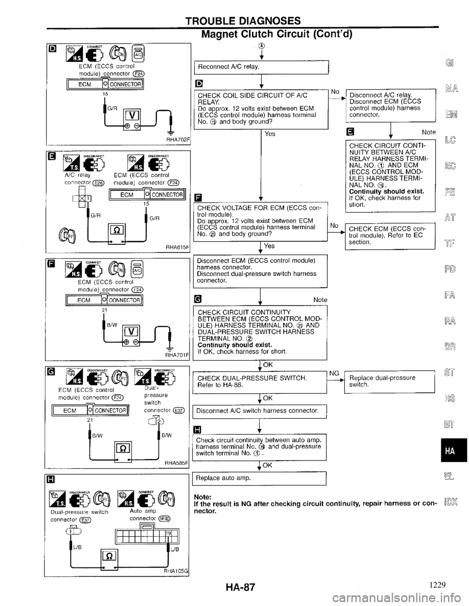 INFINITI QX4 1997  Factory Service Manual 1229 
