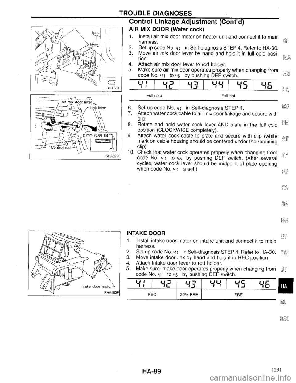 INFINITI QX4 1997  Factory Service Manual 1231 
