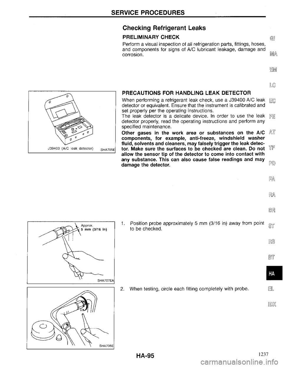 INFINITI QX4 1997  Factory Service Manual 1237 