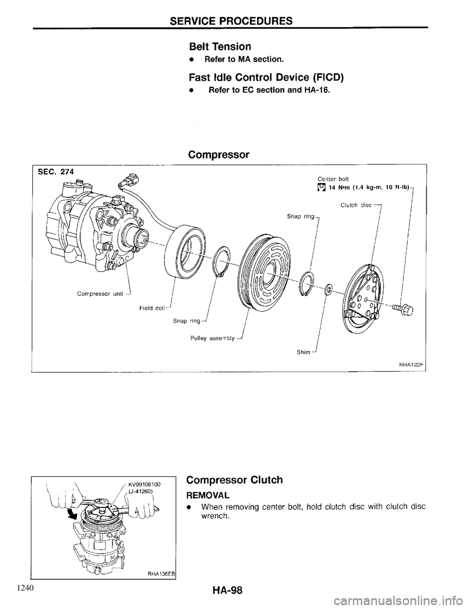 INFINITI QX4 1997  Factory Service Manual 1240 