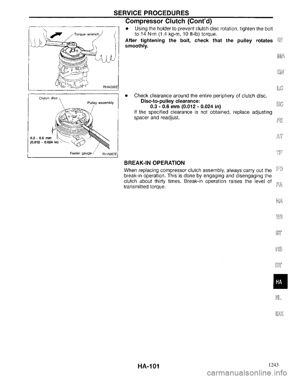 INFINITI QX4 1997  Factory Service Manual 1243 