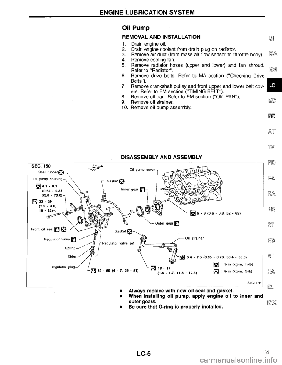 INFINITI QX4 1997  Factory Service Manual 135 
