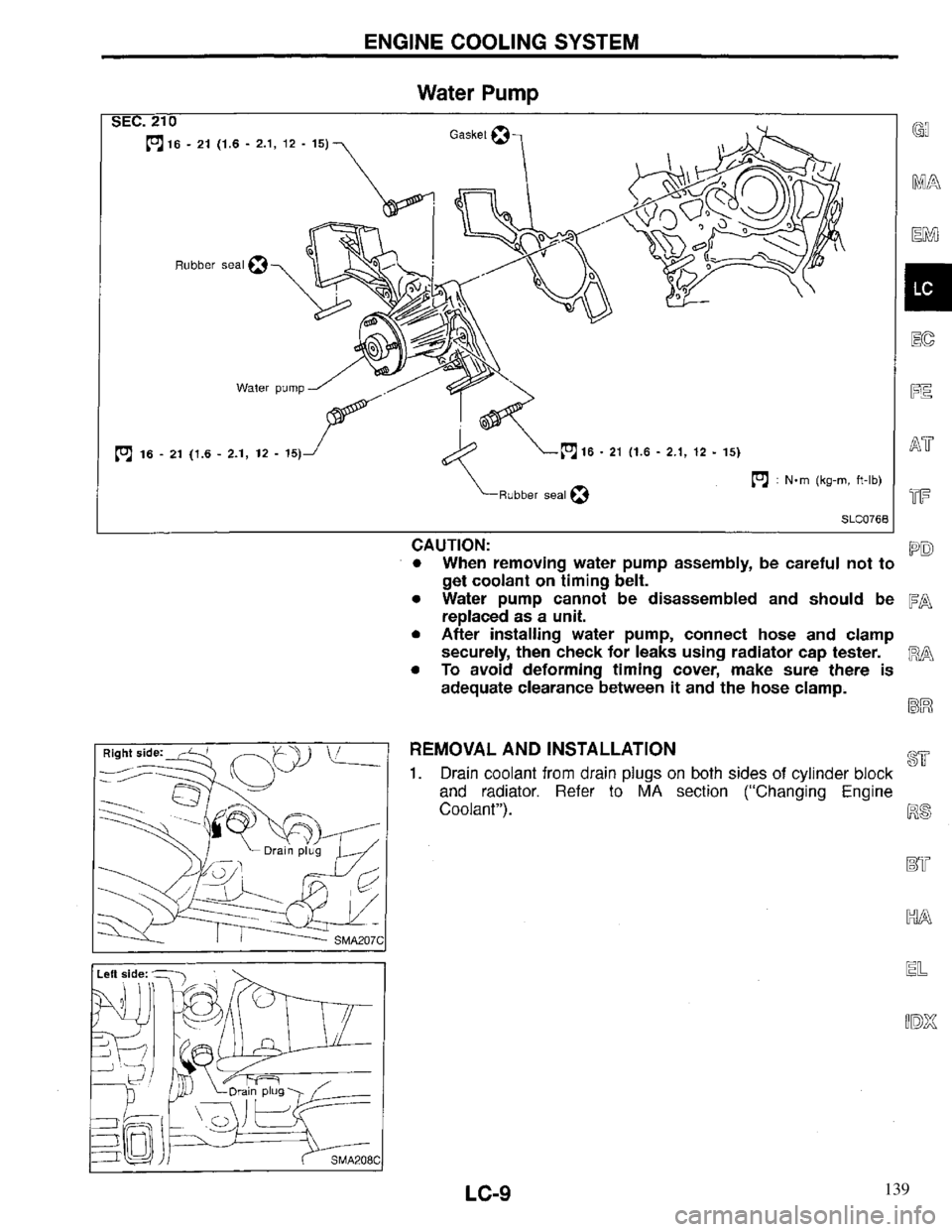 INFINITI QX4 1997  Factory Service Manual 139 