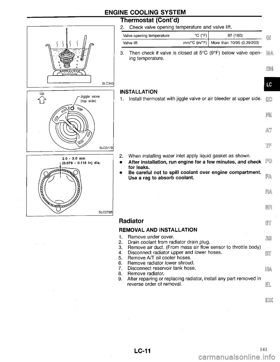 INFINITI QX4 1997  Factory Service Manual 141 