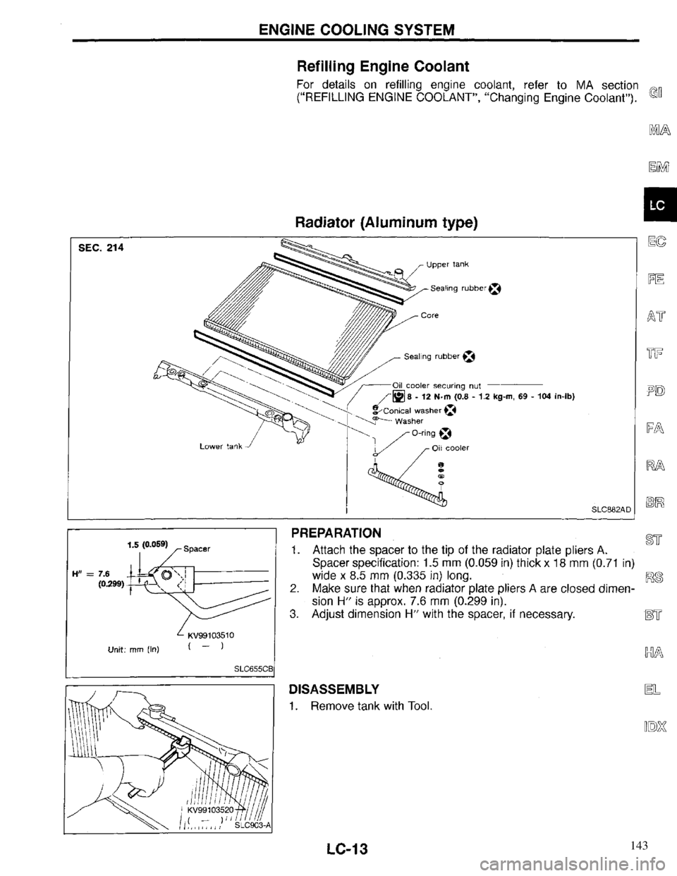 INFINITI QX4 1997  Factory Service Manual 143 