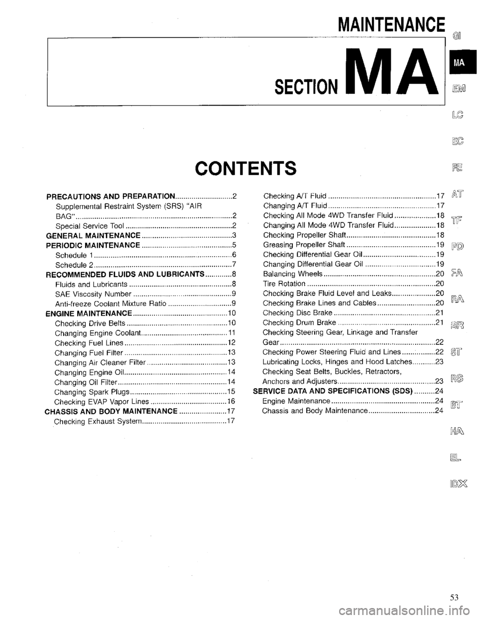 INFINITI QX4 1997 Factory Service Manual 53 INFINITI QX4 1997 Factory Service Manual 53