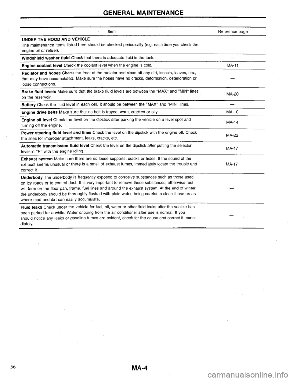 INFINITI QX4 1997 Factory Service Manual 56 INFINITI QX4 1997 Factory Service Manual 56