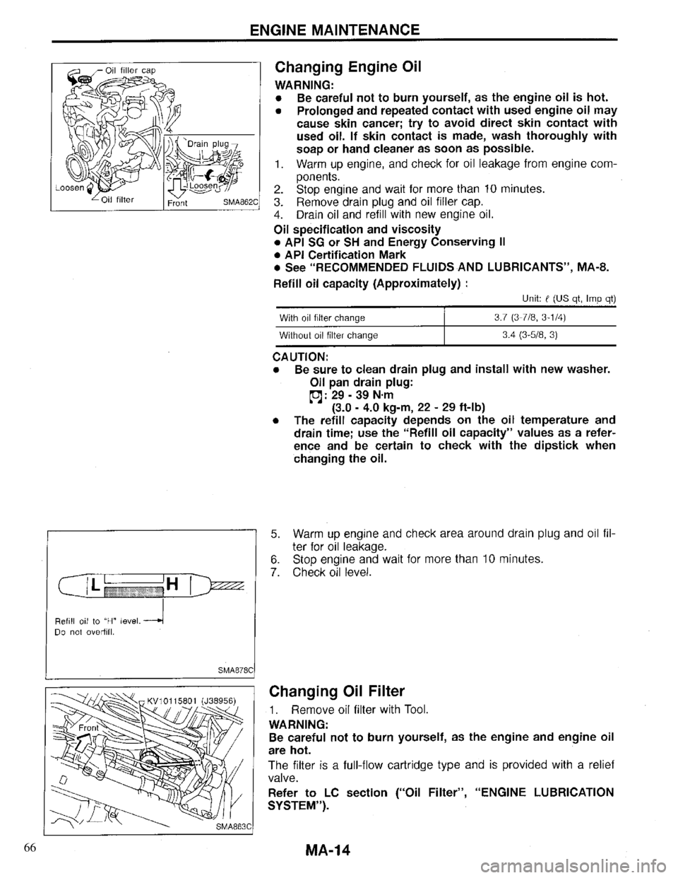 INFINITI QX4 1997 Factory Service Manual 66 INFINITI QX4 1997 Factory Service Manual 66