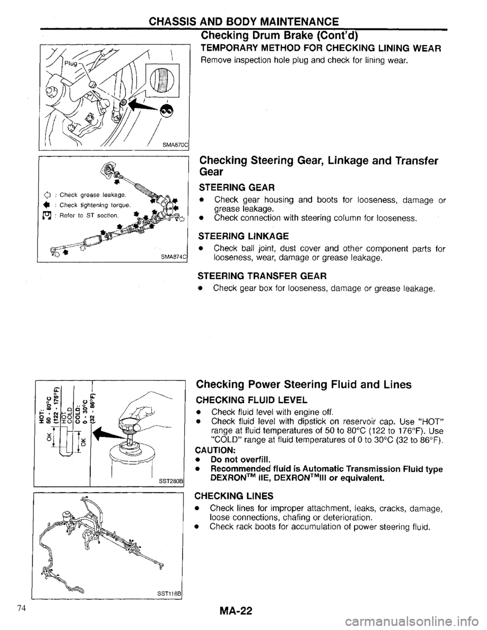 INFINITI QX4 1997 Factory Service Manual 74 INFINITI QX4 1997 Factory Service Manual 74