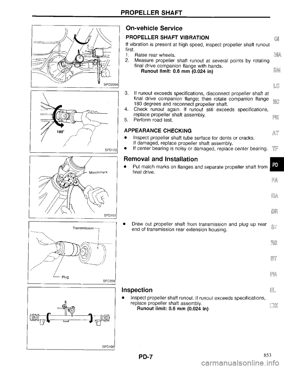 INFINITI QX4 1997 Factory Service Manual 853 INFINITI QX4 1997 Factory Service Manual 853