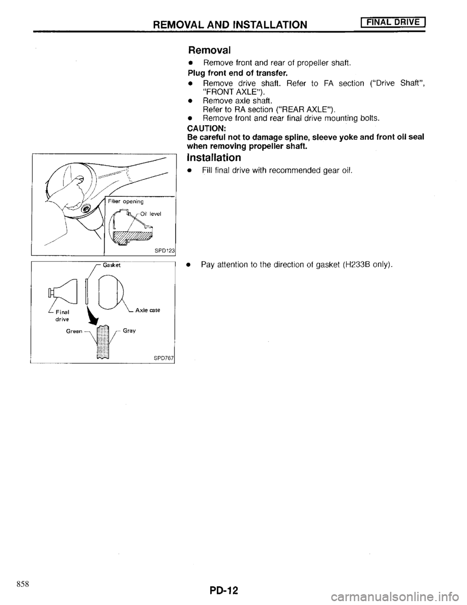 INFINITI QX4 1997 Factory Service Manual 858 INFINITI QX4 1997 Factory Service Manual 858