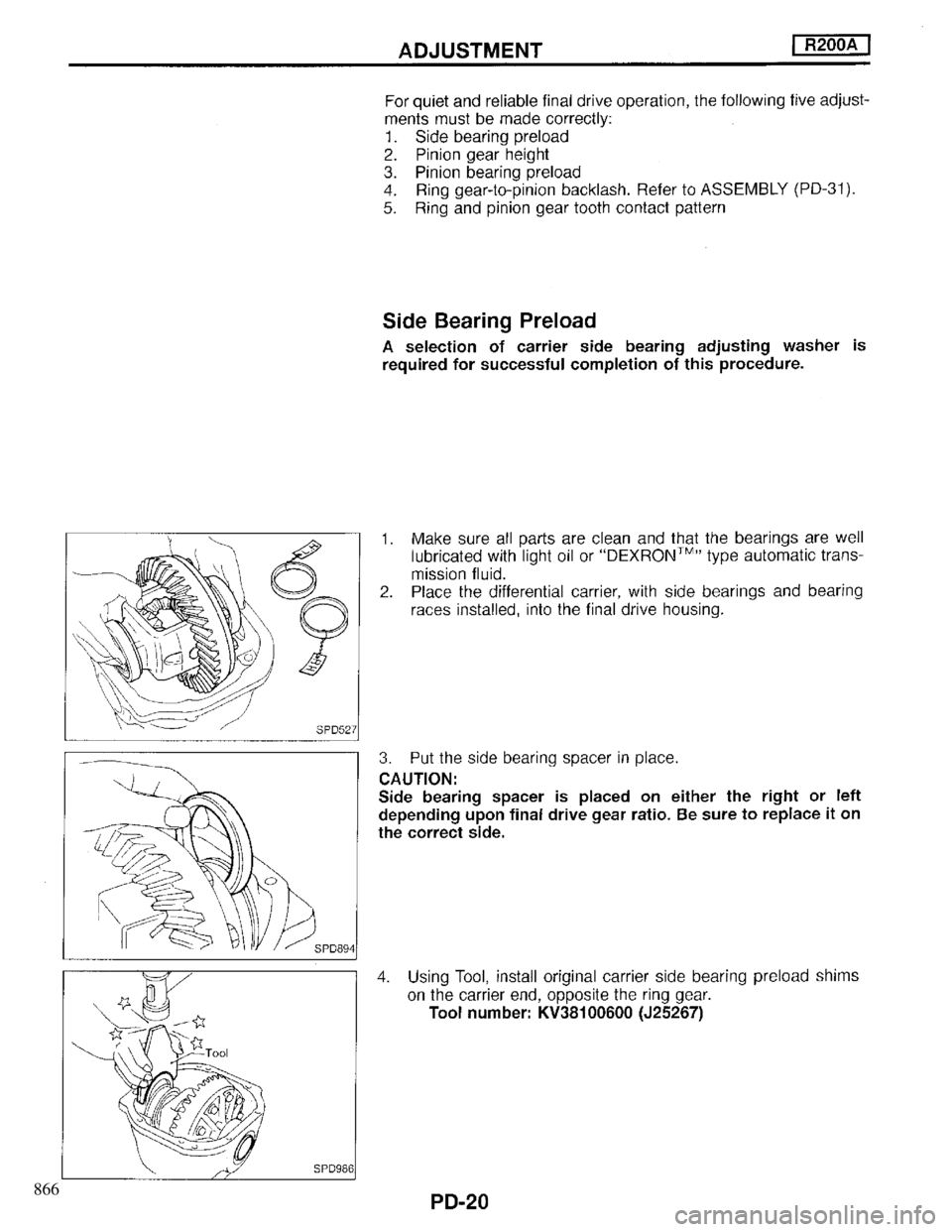INFINITI QX4 1997  Factory Service Manual 866 